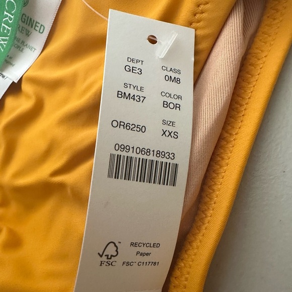 J.Crew Scrunchie-Strap Full-Coverage Bikini Bottom Size XXS Dandelion Yellow - Picture 3 of 7